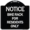 Signmission Bike Rack for Residents Heavy-Gauge Aluminum Architectural Sign, 18" x 18", BS-1818-23530 A-DES-BS-1818-23530 - alternate 1